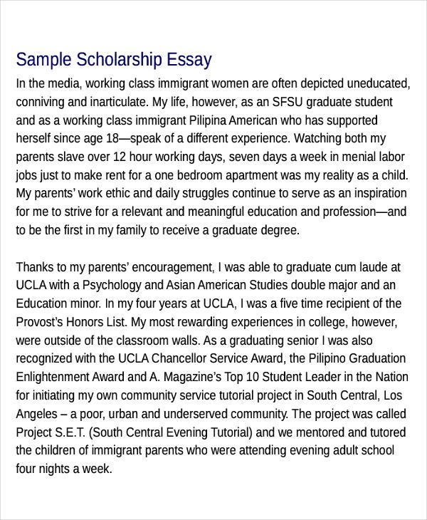 scholarship essay writing