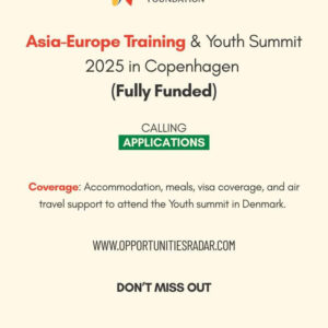 ASEF Training and Youth Summit 2025 in Denmark Fully Funded