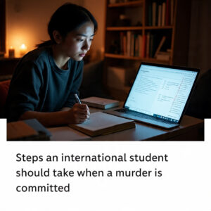 STEPS AN INTERNATIONAL STUDENT SHOULD TAKE WHEN A MURDER IS COMMITTED IN THEIR HOSTEL