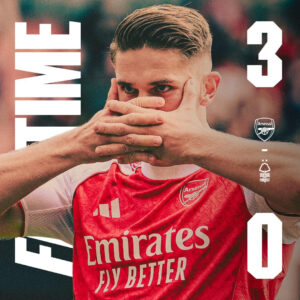 Zubimendi Double Seals 3-0 Win as Arsenal Dominate Forest